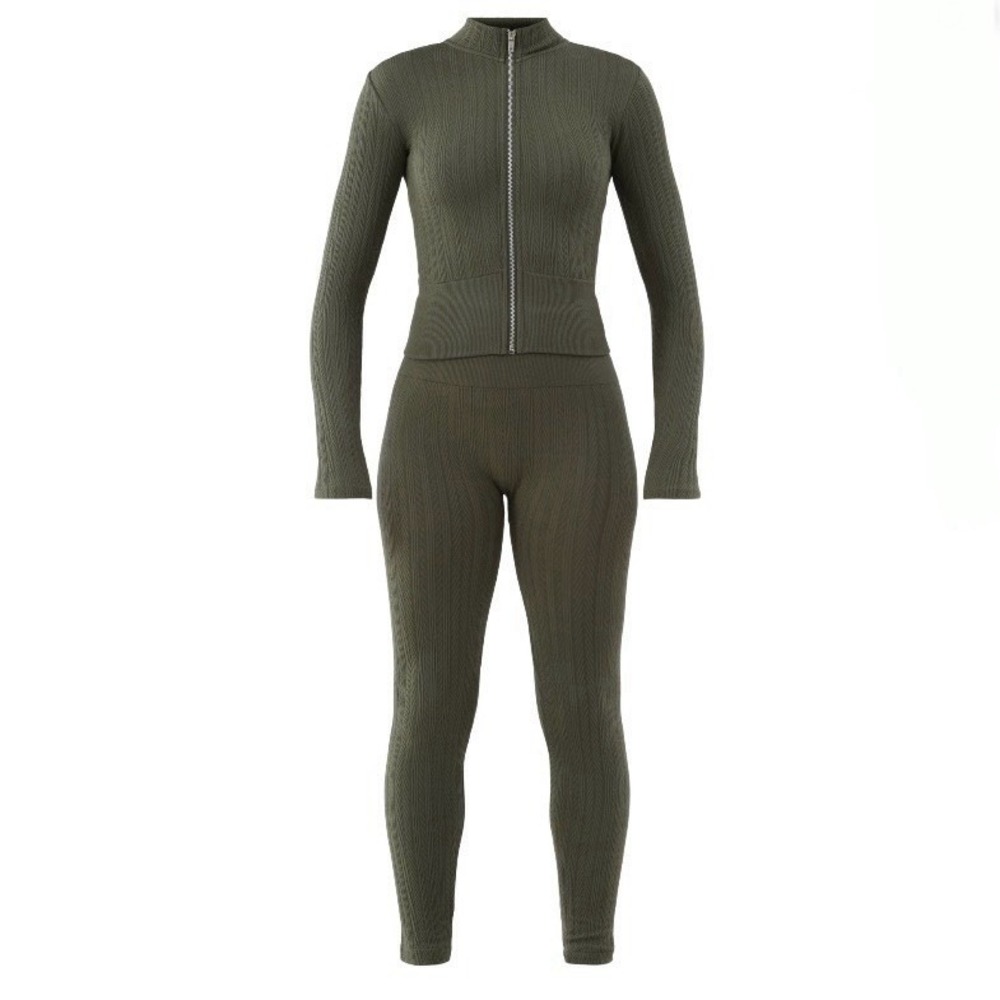 No Boundaries Juniors Seamless Mock Neck Zip Up Top and Leggings Set Small 4-6